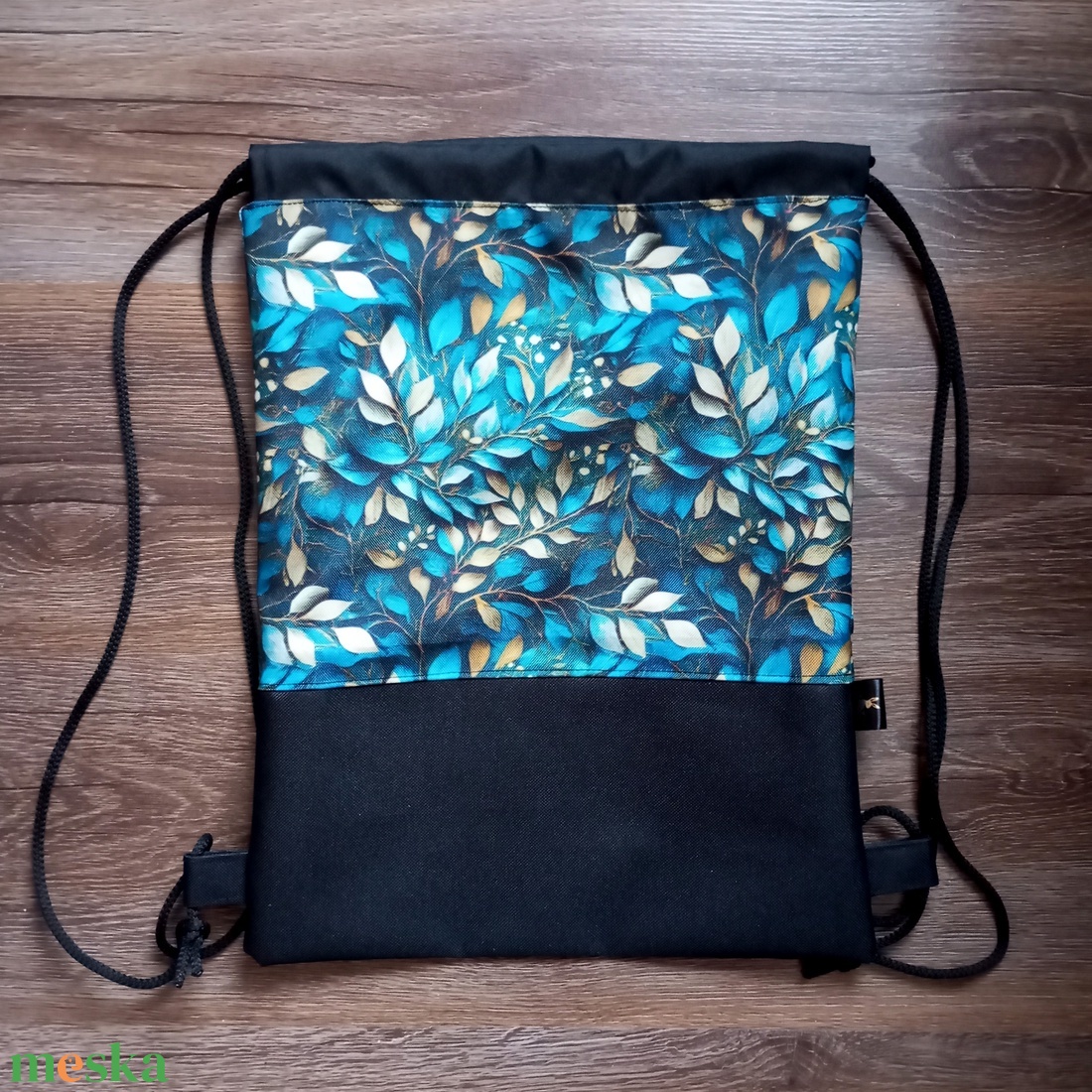 Levél mintás tornazsák, vízálló - táska & tok - hátizsák - tornazsák, gymbag - Meska.hu