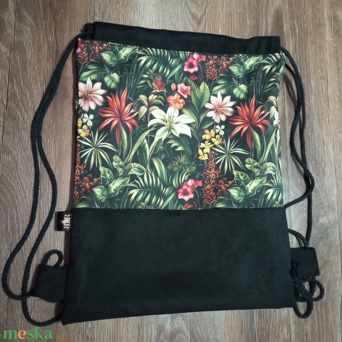 Trópusi virágmintás tornazsák - táska & tok - hátizsák - tornazsák, gymbag - Meska.hu
