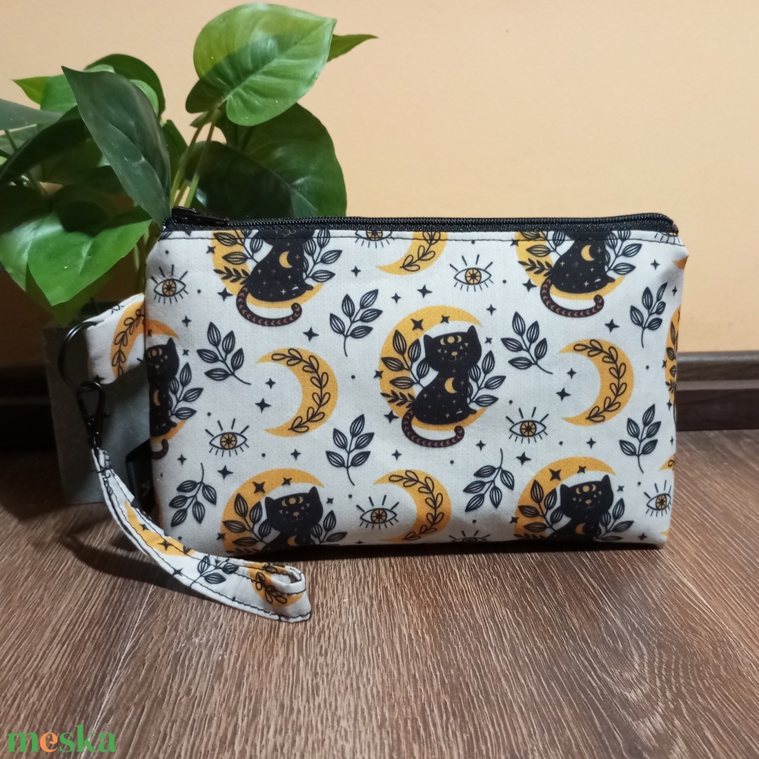 Misztikus cicás mintás neszeszer - táska & tok - neszesszer - Meska.hu
