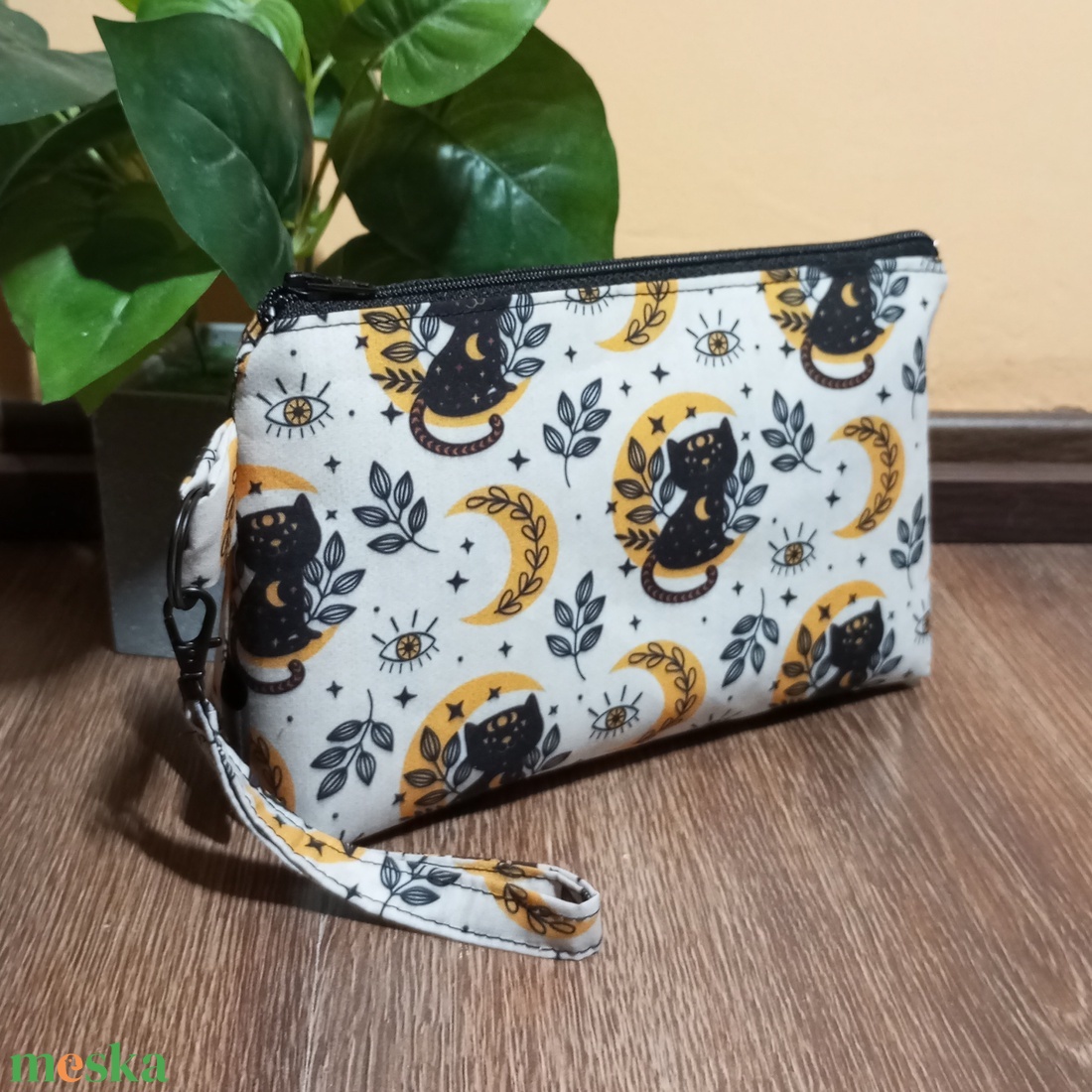 Misztikus cicás mintás neszeszer - táska & tok - neszesszer - Meska.hu