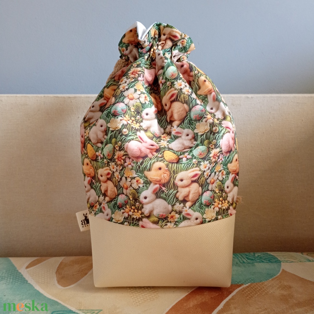 Húsvéti mintás tisztasági vagy uzsonnás zsák - játék & sport - ovis felszerelés - ovis zsák - Meska.hu