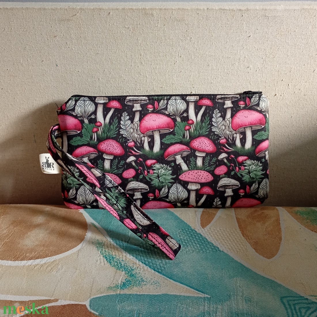 Két rekeszes gombamintás neszeszer - táska & tok - neszesszer - Meska.hu