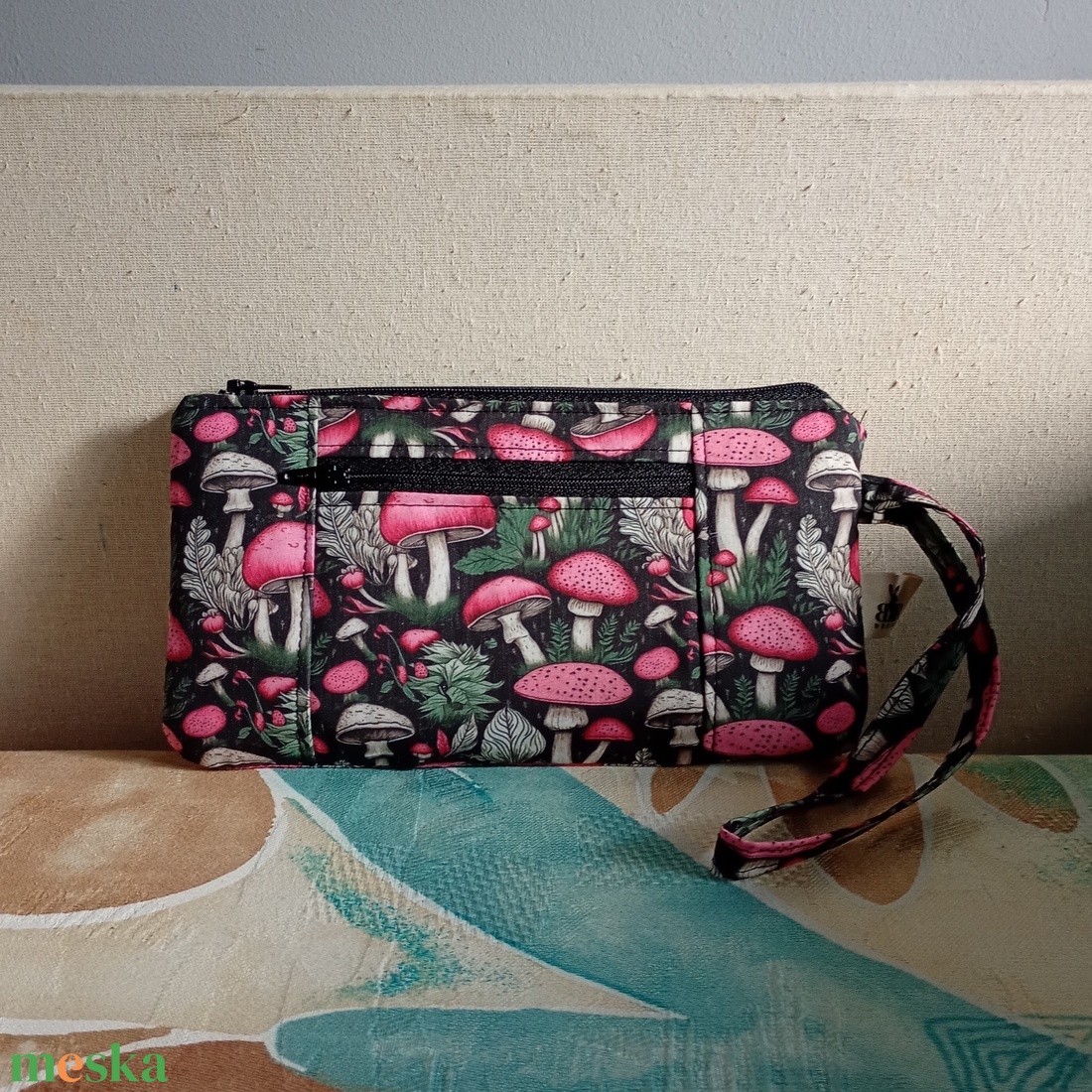 Két rekeszes gombamintás neszeszer - táska & tok - neszesszer - Meska.hu