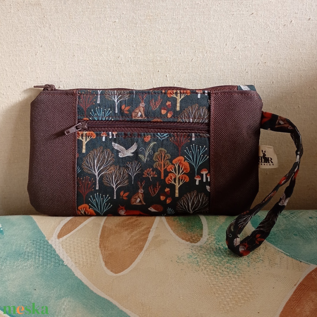 Két rekeszes erdei állatok mintás neszeszer - táska & tok - neszesszer - Meska.hu