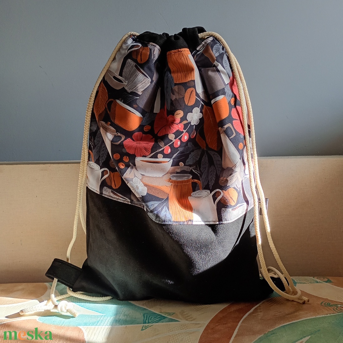 Kávémintás tornazsák - táska & tok - hátizsák - tornazsák, gymbag - Meska.hu