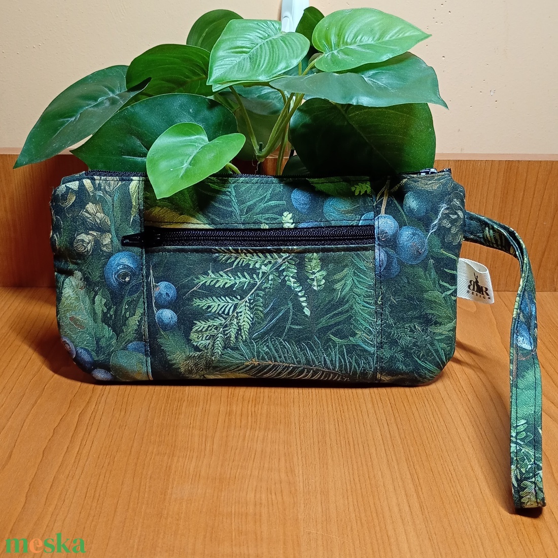 Két rekeszes erdei növényes mintás neszeszer - táska & tok - neszesszer - Meska.hu