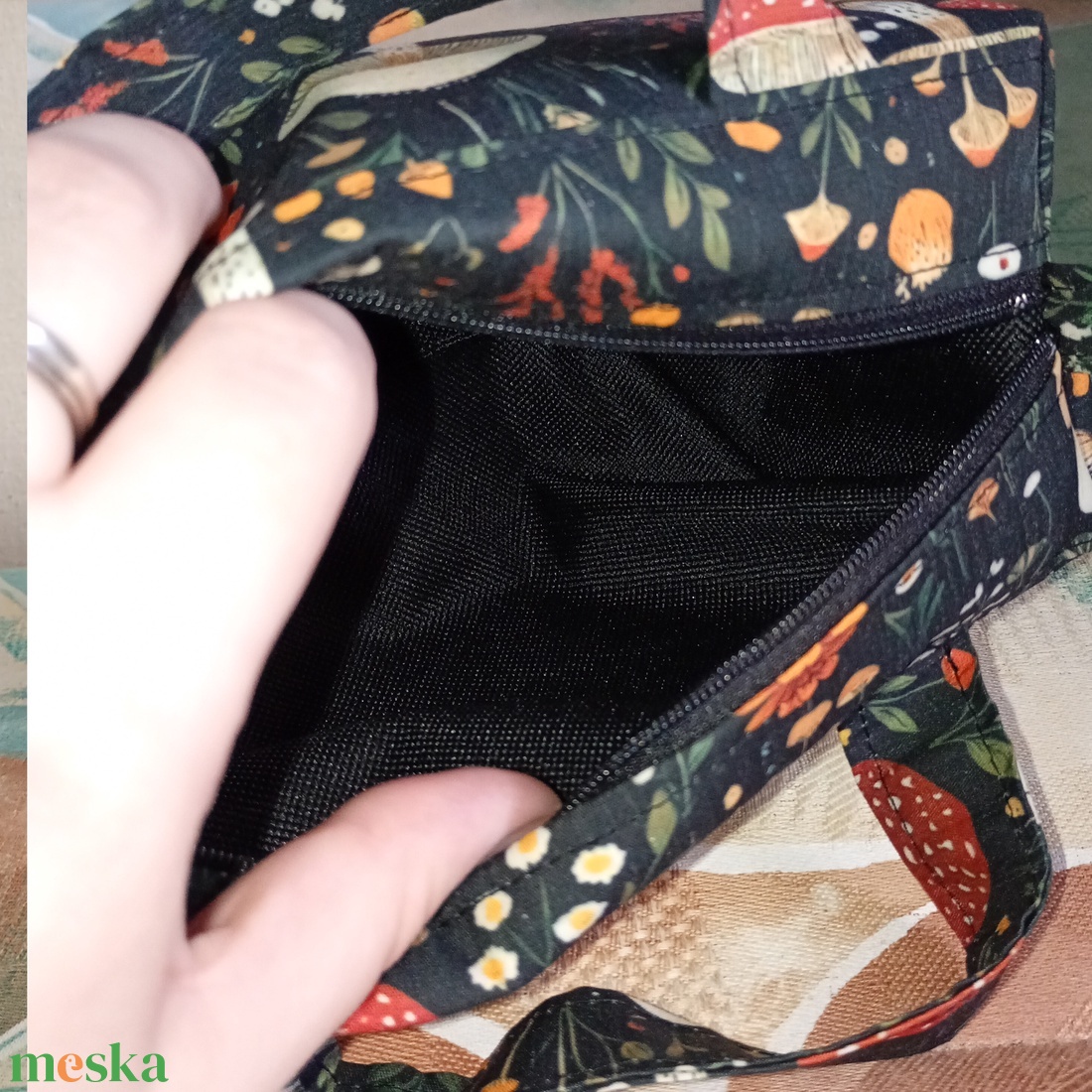 Gombamintás füles neszeszer - táska & tok - neszesszer - Meska.hu