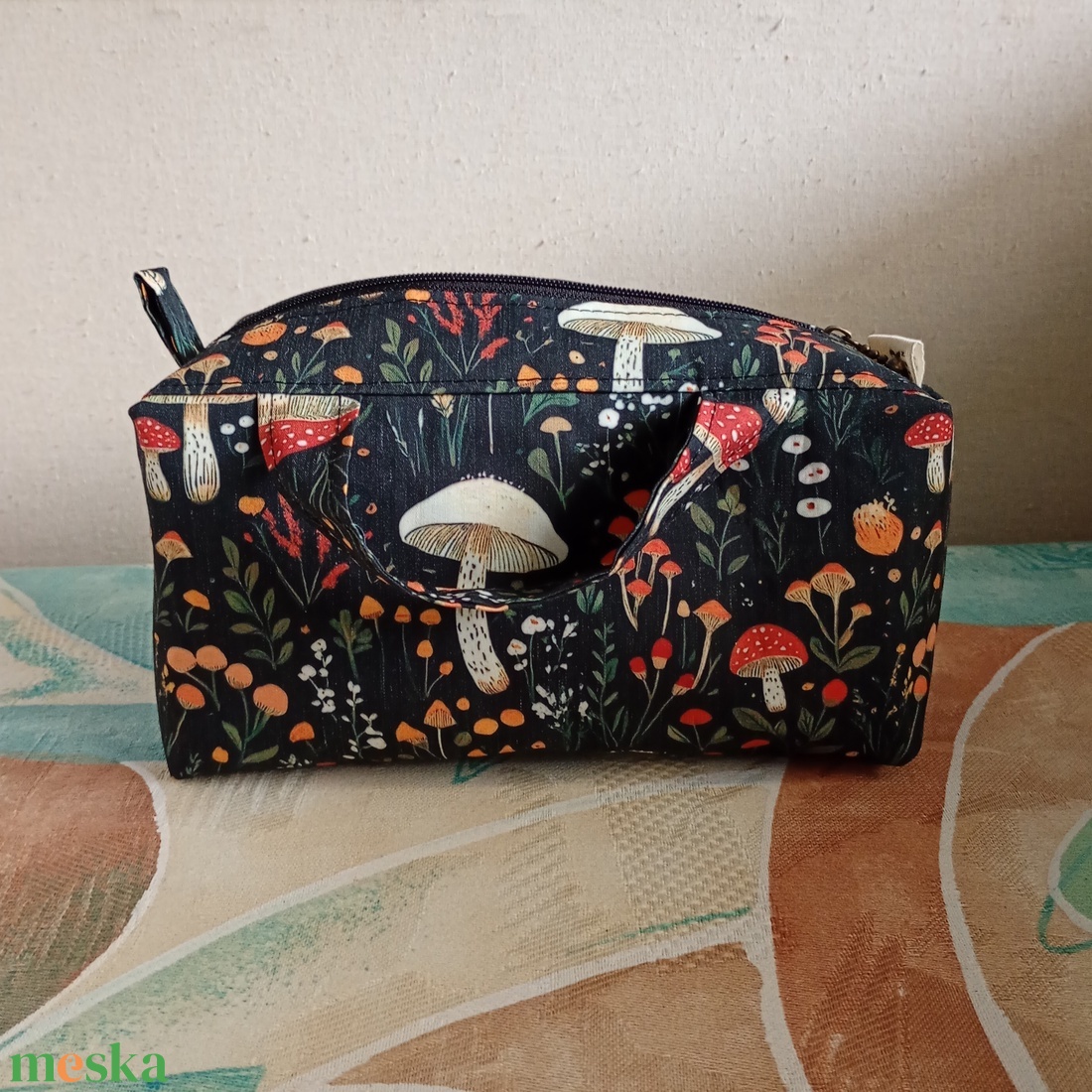Gombamintás füles neszeszer - táska & tok - neszesszer - Meska.hu