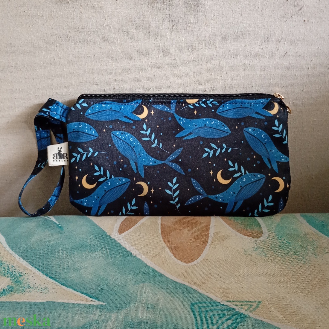 Két rekeszes bálnamintás neszeszer - táska & tok - neszesszer - Meska.hu