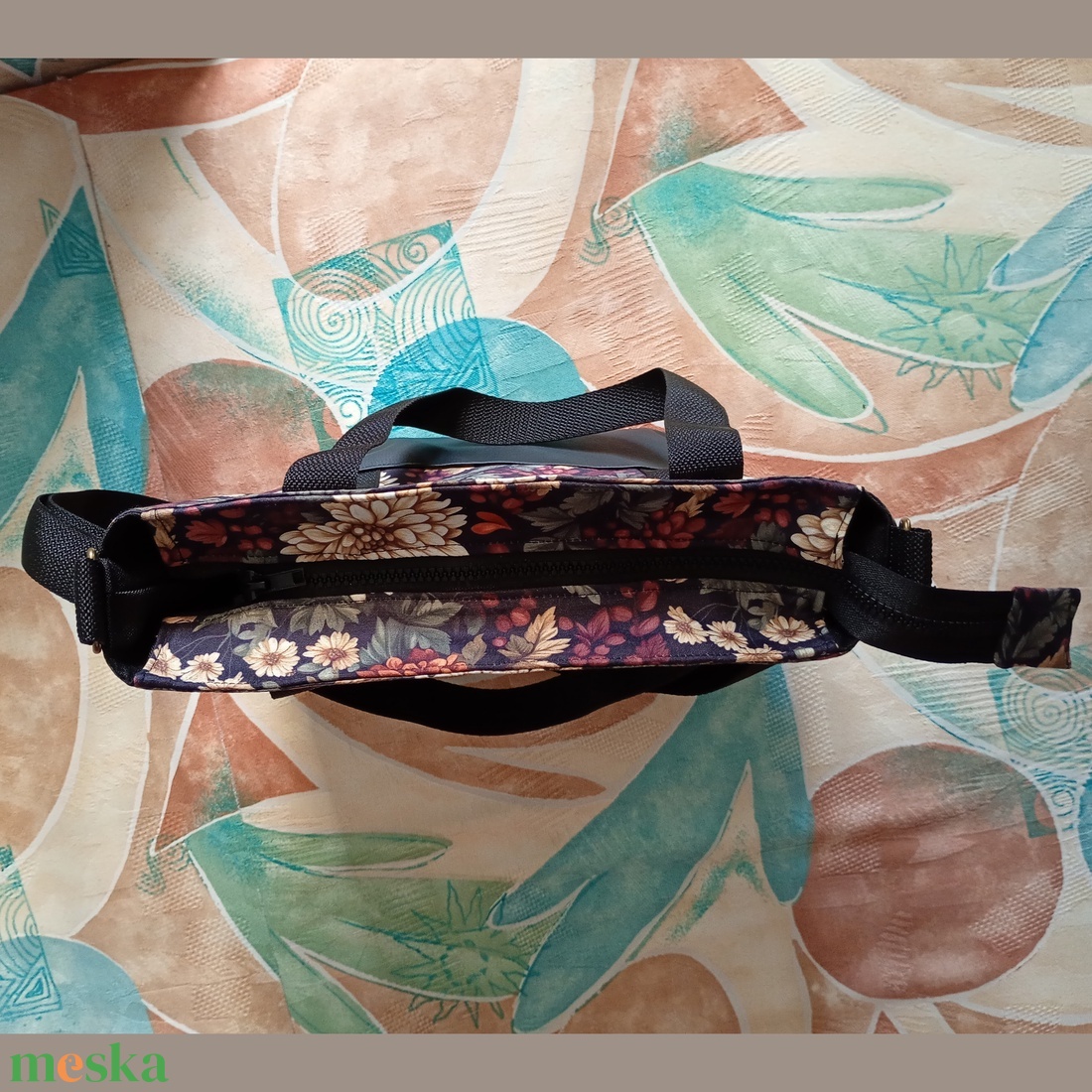 Őszi virágmintás válltáska - táska & tok - kézitáska & válltáska - válltáska - Meska.hu