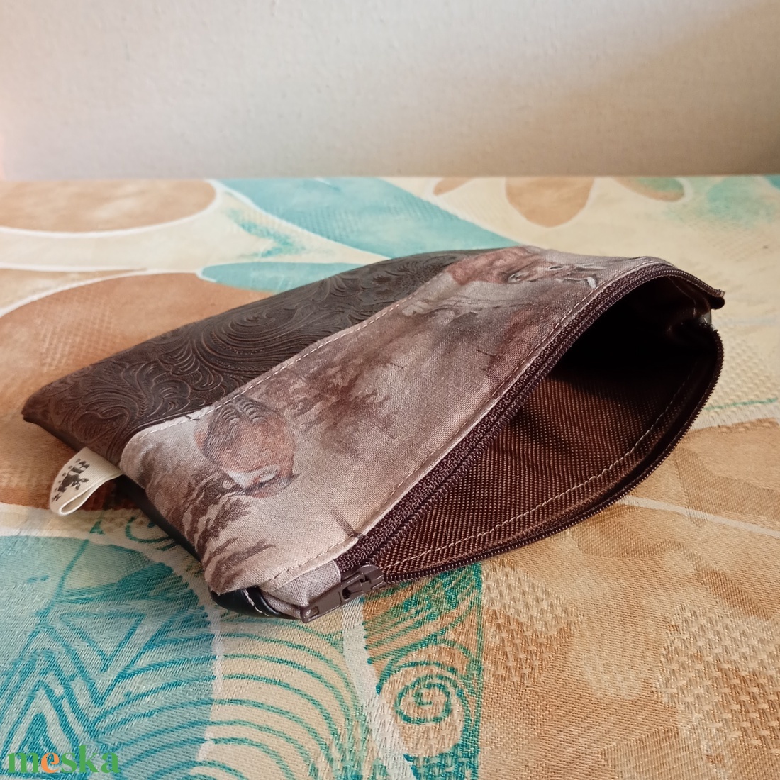 Nyuszi és madár mintás neszeszer - táska & tok - neszesszer - Meska.hu