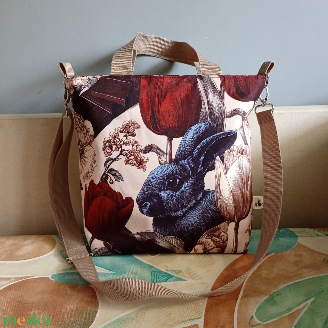 Vintage nyuszis válltáska - táska & tok - kézitáska & válltáska - válltáska - Meska.hu