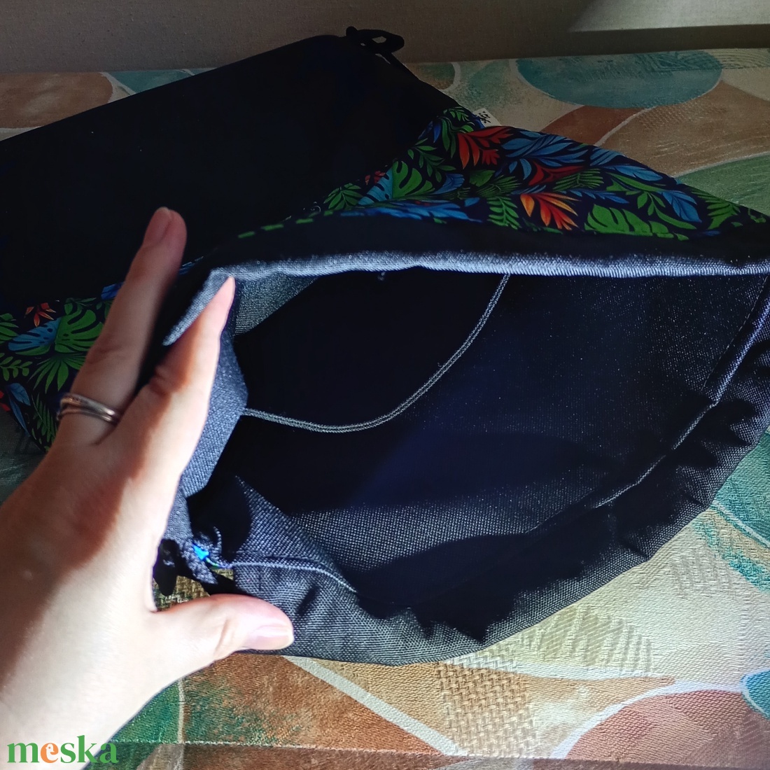 Trópusi levélmintás tornazsák - táska & tok - hátizsák - tornazsák, gymbag - Meska.hu