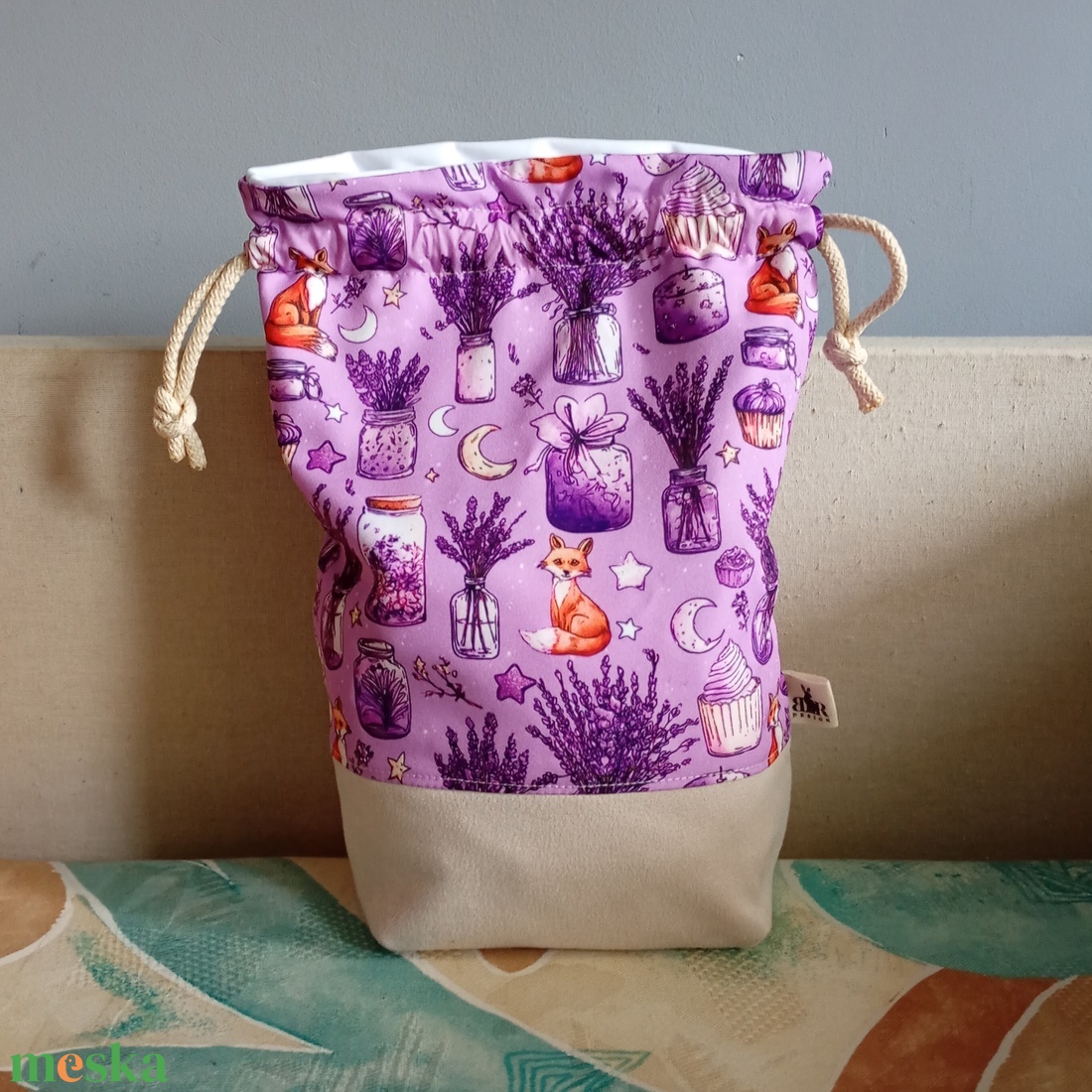 Levendulamintás tisztasági vagy uzsonnás zsák - játék & sport - ovis felszerelés - ovis zsák - Meska.hu