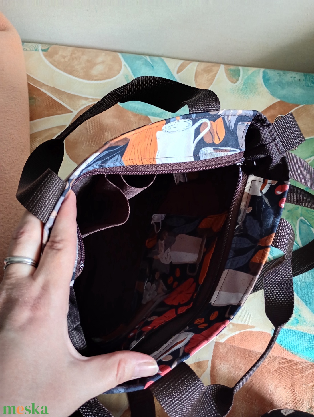 Kávés válltáska - táska & tok - kézitáska & válltáska - válltáska - Meska.hu