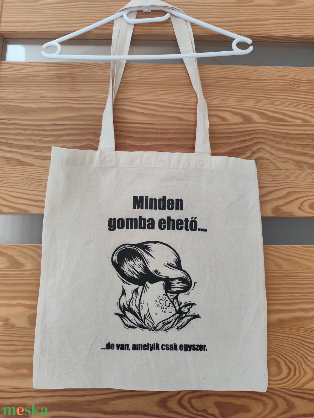 Szitanyomott hosszú fülű vászontáska - táska & tok - bevásárlás & shopper táska - shopper, textiltáska, szatyor - Meska.hu