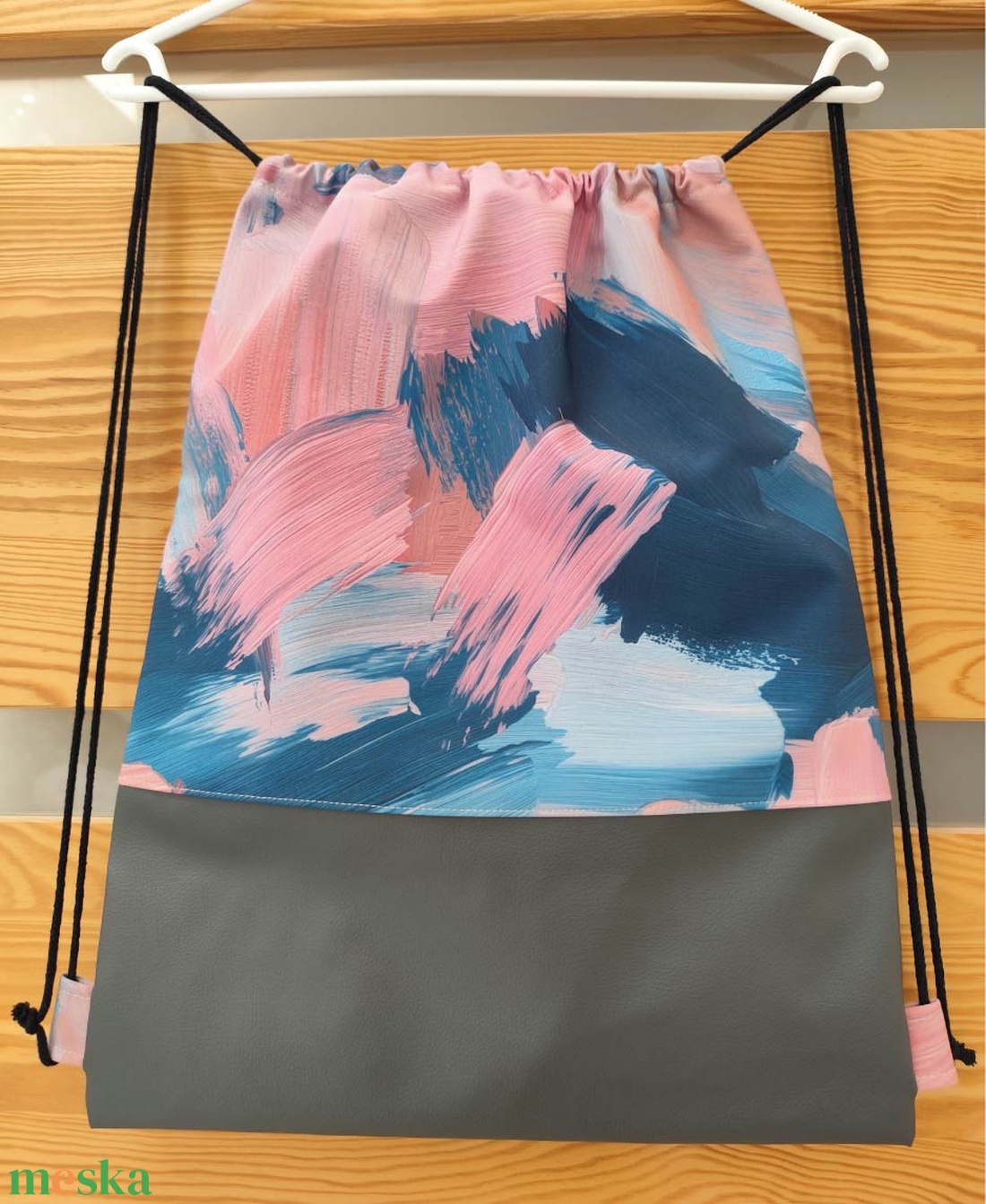 Ecsetvonás mintás gym-bag - táska & tok - hátizsák - tornazsák, gymbag - Meska.hu