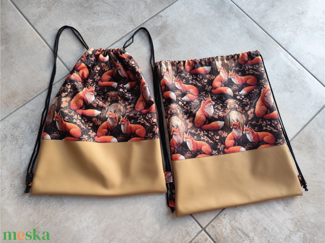 Róka mintás gym-bag - táska & tok - hátizsák - tornazsák, gymbag - Meska.hu