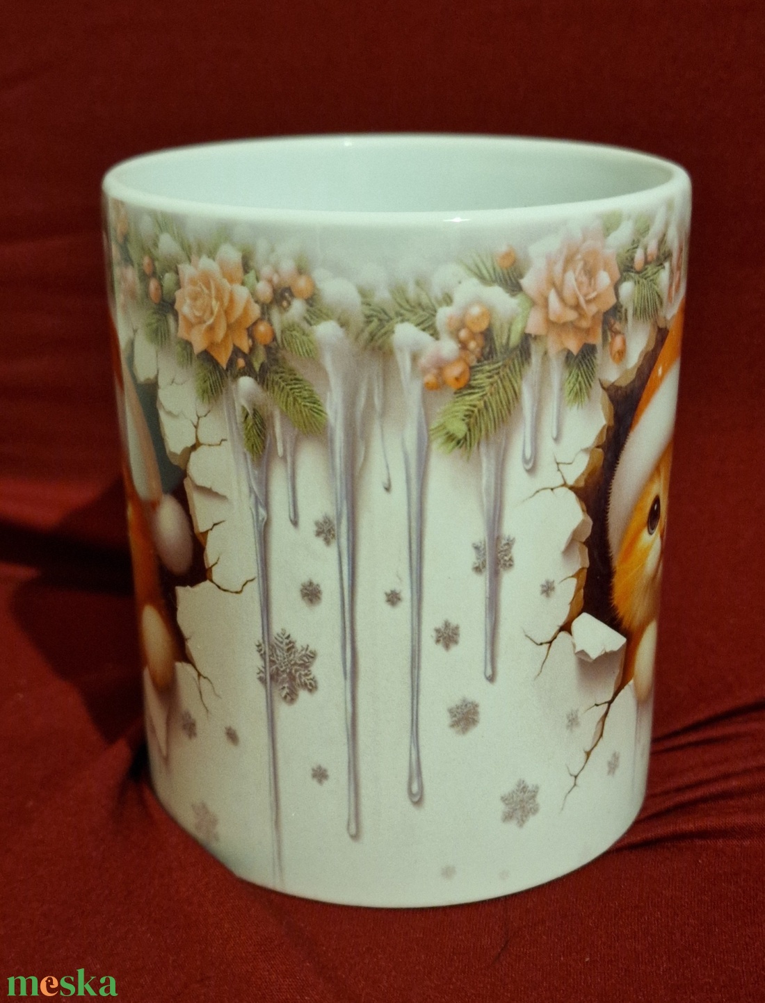 Karácsonyi cicás bögre - otthon & életmód - konyhafelszerelés, tálalás - tálalás - bögre & csésze - Meska.hu