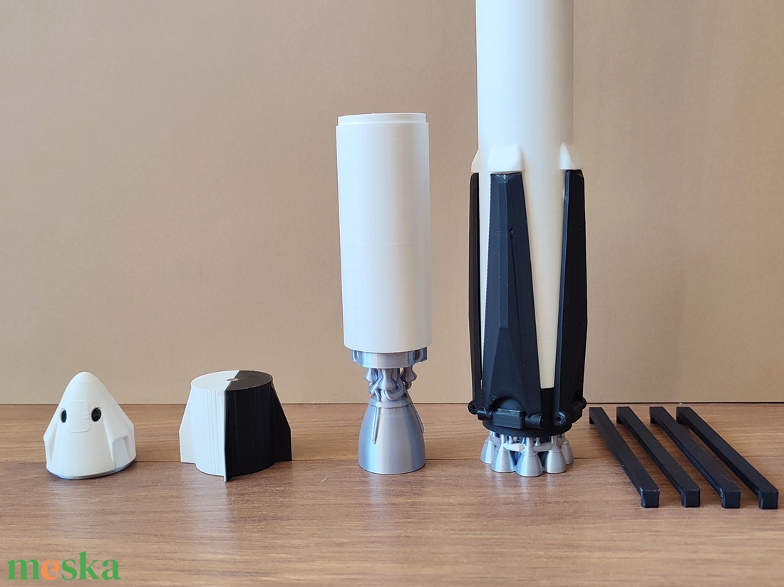 SpaceX Falcon 9 és Crew dragon 3d model.  - művészet - makett, modell - Meska.hu