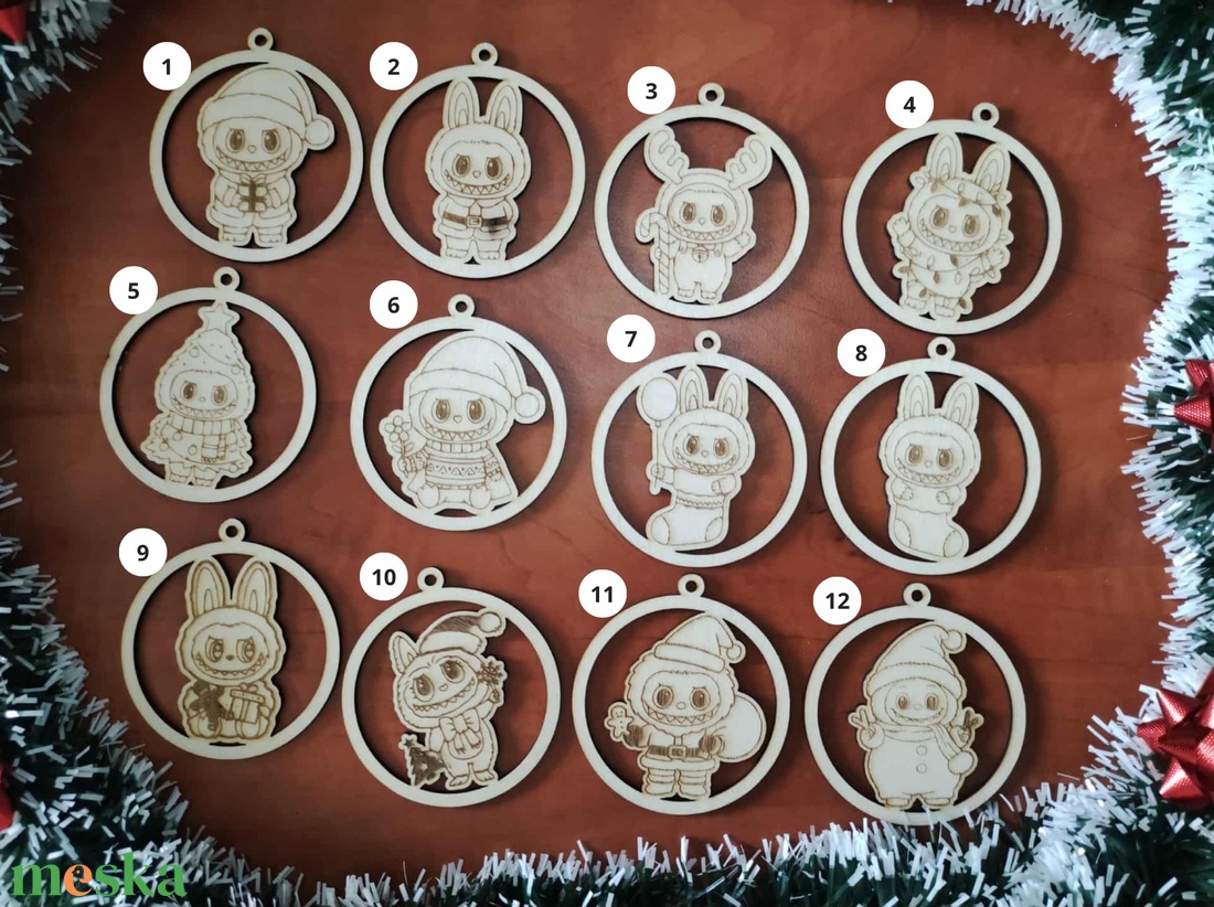 Labubu karácsonyfadísz - karácsony - karácsonyi lakásdekoráció - karácsonyfadíszek - Meska.hu