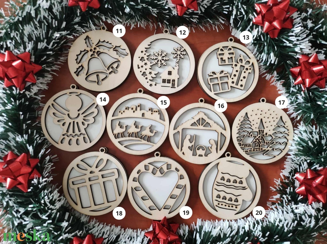 Lézervágott karácsonyfadísz 30 választható dizájn - karácsony - karácsonyi lakásdekoráció - karácsonyfadíszek - Meska.hu