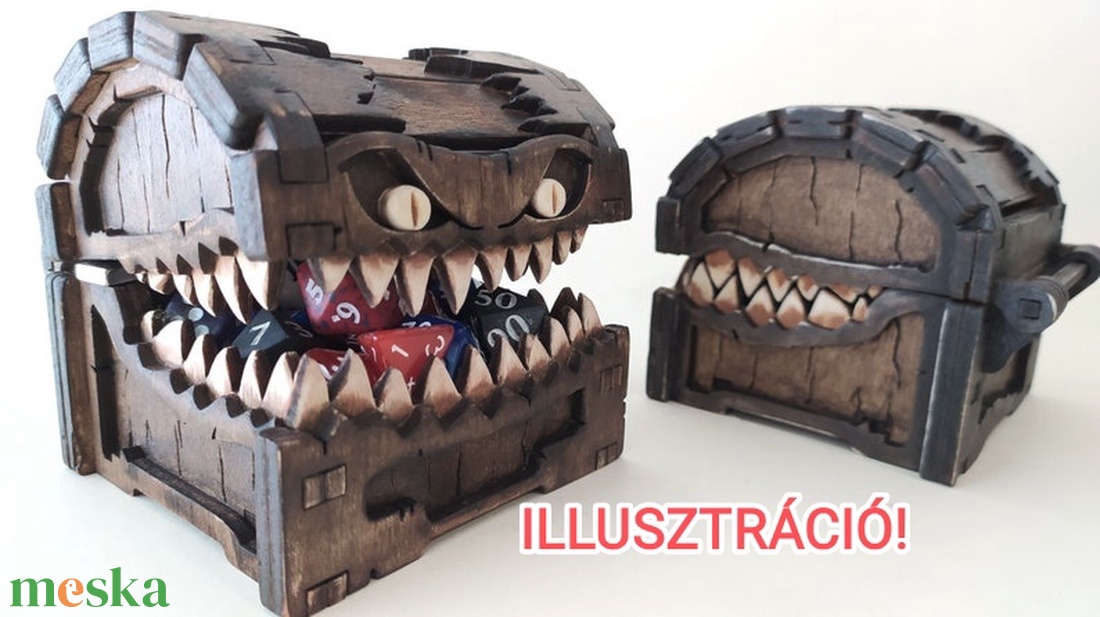Mimic láda tároló - játék & sport - táblajáték és kártyajáték - társasjátékok - dobókocka - Meska.hu