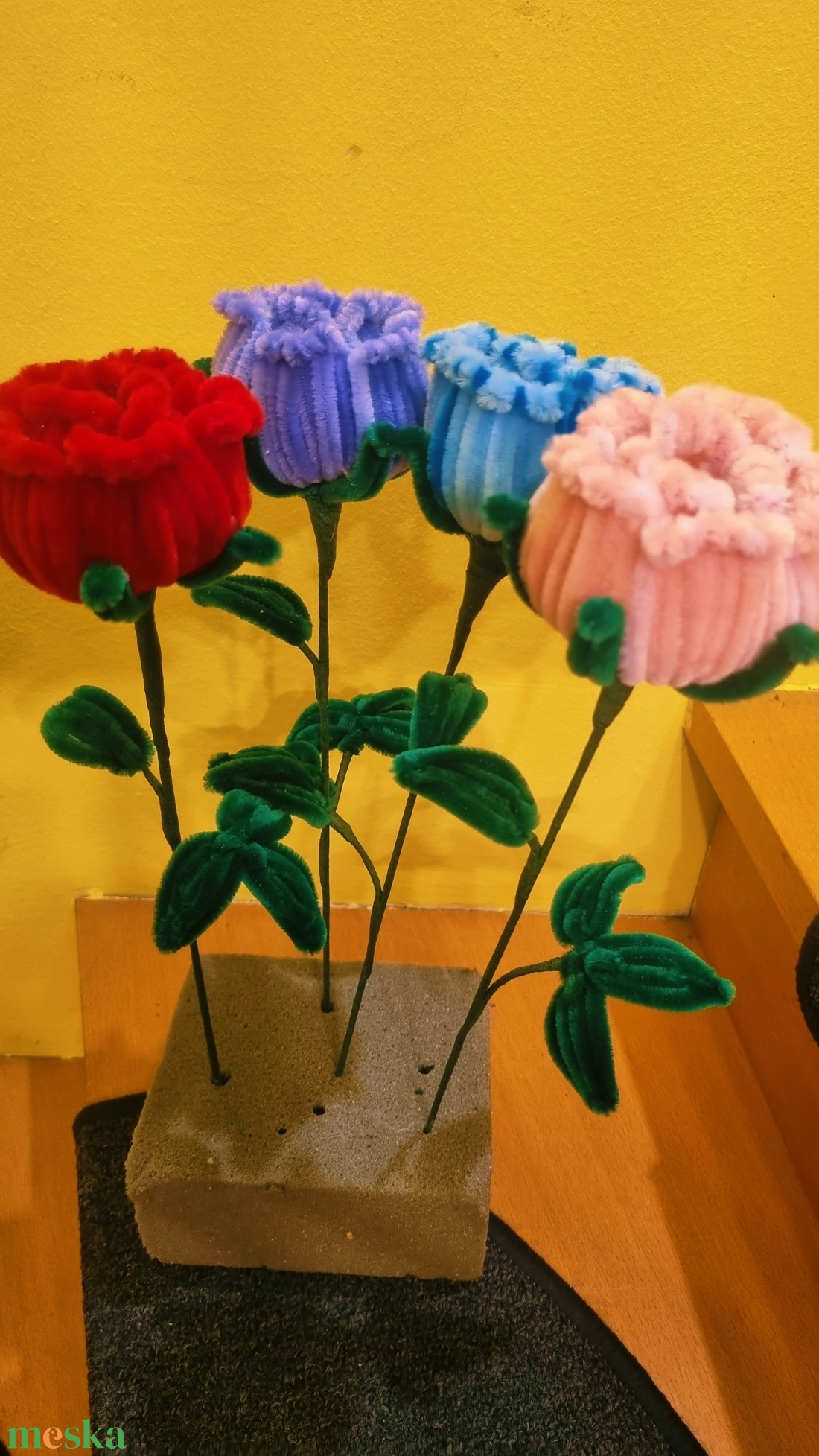 Zsenília rózsa 1db - otthon & életmód - vallás - temetkezési tárgy - sírcsokor, virág dekoráció - Meska.hu