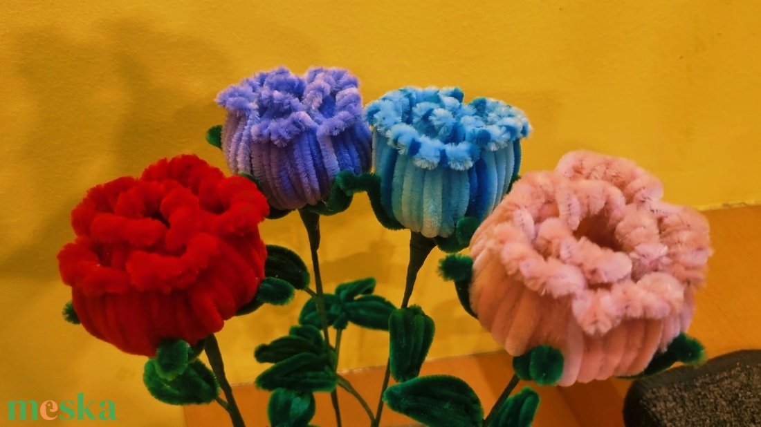 Zsenília rózsa 1db - otthon & életmód - vallás - temetkezési tárgy - sírcsokor, virág dekoráció - Meska.hu