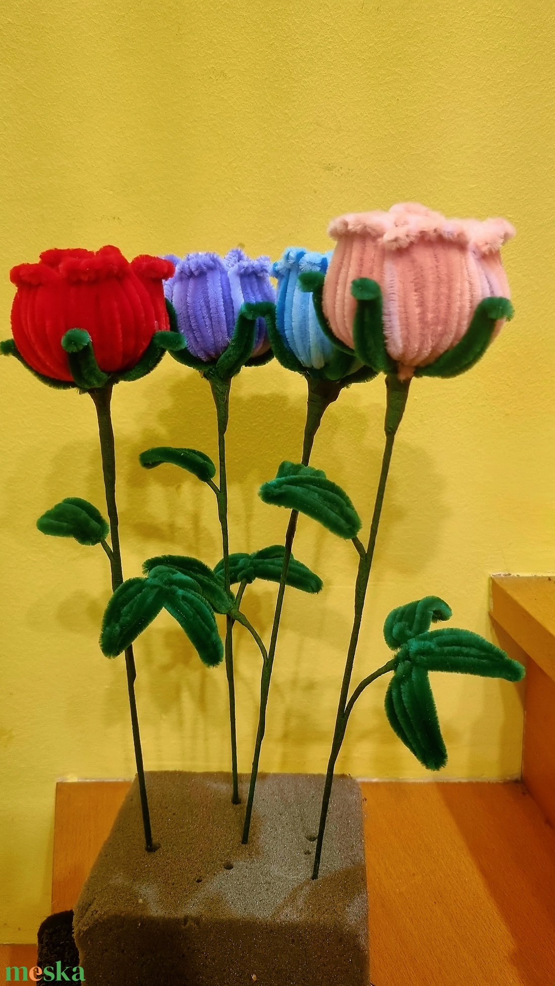 Zsenília rózsa 1db - otthon & életmód - vallás - temetkezési tárgy - sírcsokor, virág dekoráció - Meska.hu