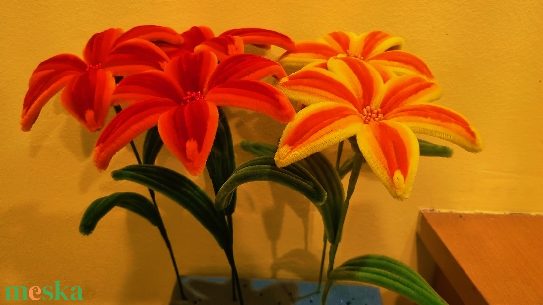 Zsenília fantázia virág  - otthon & életmód - dekoráció - virágdísz és tartó - csokor & virágdísz - Meska.hu