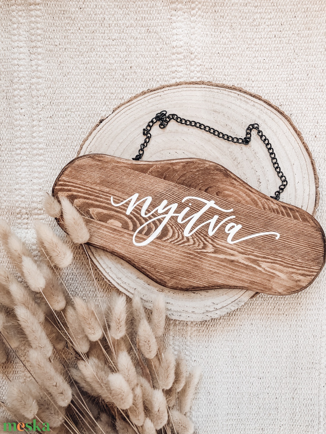 Nyitva-zárva fatábla akasztóval - otthon & életmód - dekoráció - fali és függő dekoráció - felirat - Meska.hu