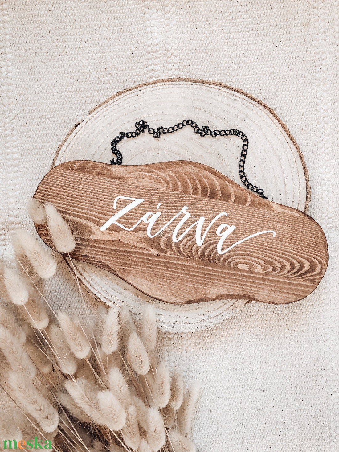 Nyitva-zárva fatábla akasztóval - otthon & életmód - dekoráció - fali és függő dekoráció - felirat - Meska.hu