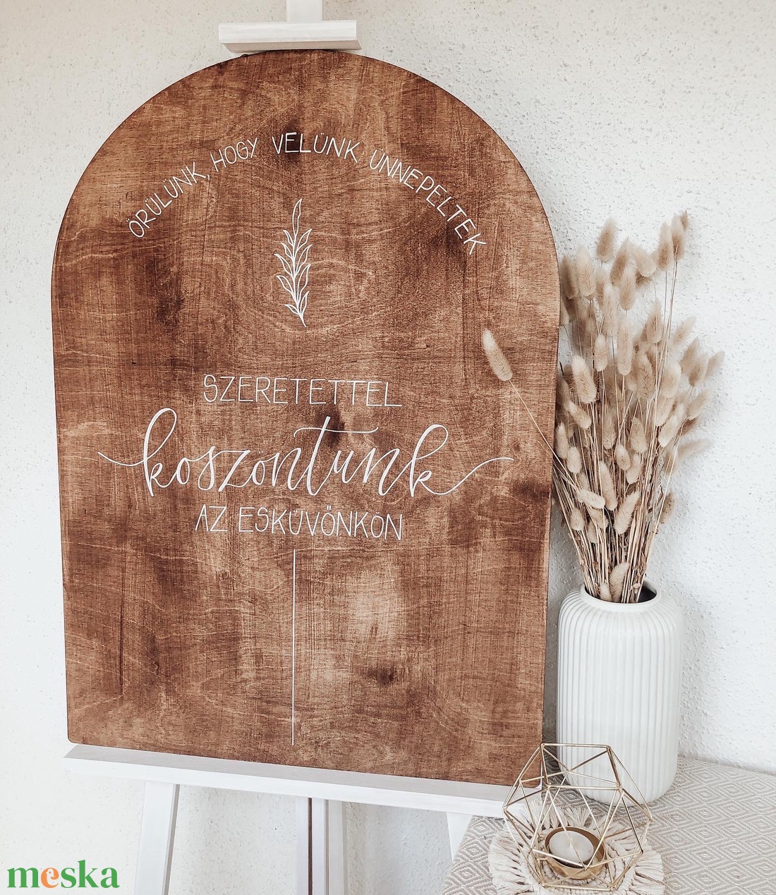 Boltíves esküvői köszöntő fatábla - esküvő - dekoráció - tábla & jelzés - Meska.hu