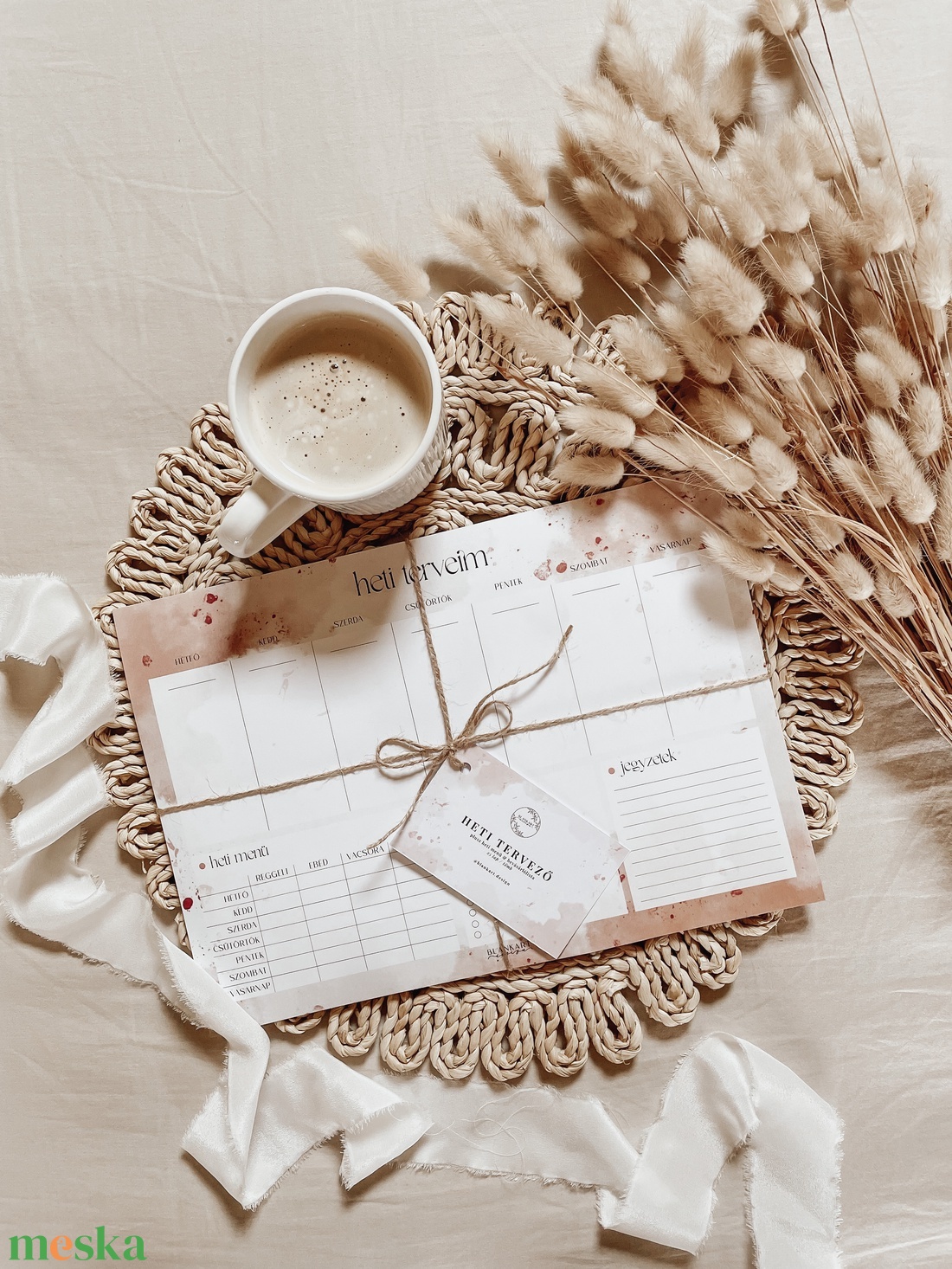 Heti tervező - heti menüvel és bevásárlólistával - otthon & életmód - papír, írószer - naptár & tervező - Meska.hu