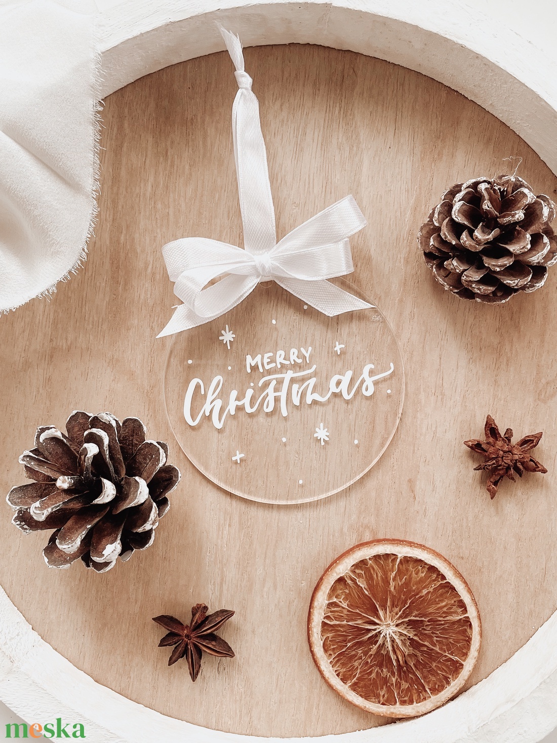 Kör plexi karácsonyfadísz  - karácsony - karácsonyi lakásdekoráció - karácsonyfadíszek - Meska.hu