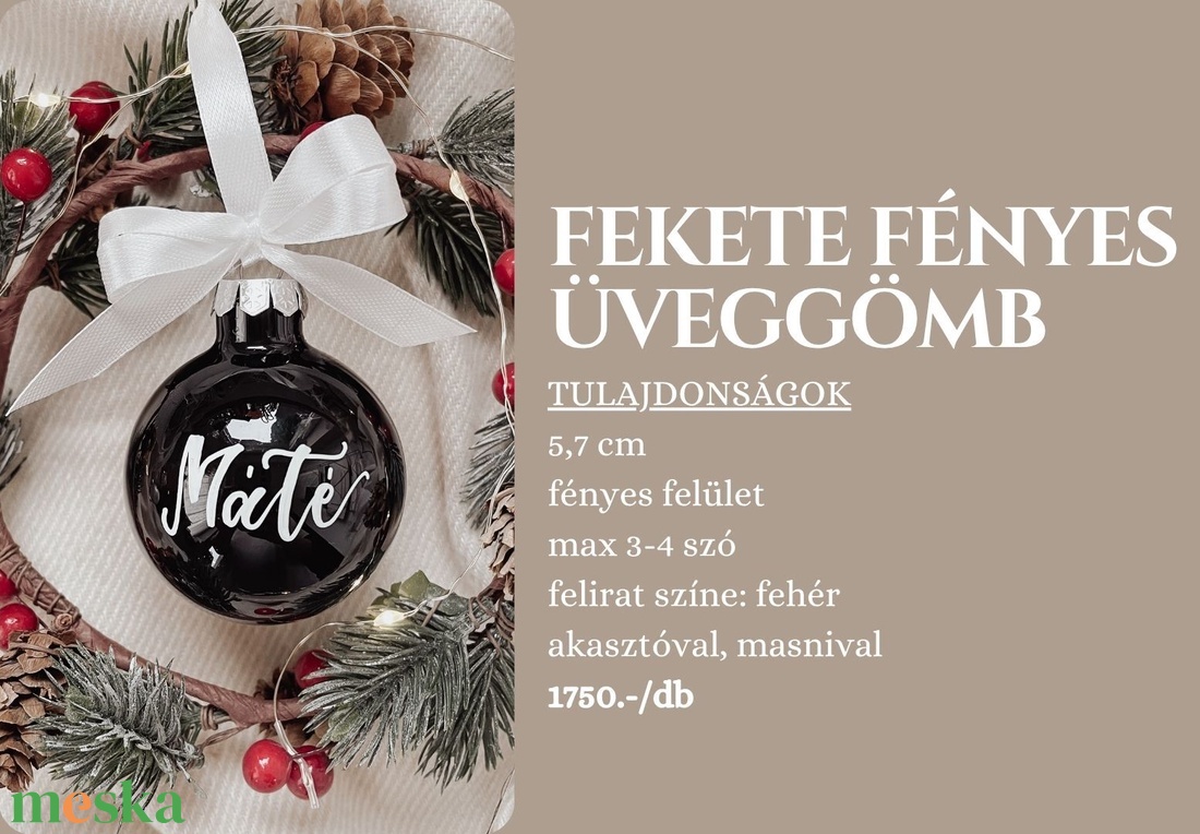 Egyedi feliratú karácsonyi üveggömb - fekete fényes - karácsony - karácsonyi lakásdekoráció - karácsonyfadíszek - Meska.hu Egyedi feliratú karácsonyi üveggömb - fekete fényes - karácsony - karácsonyi lakásdekoráció - karácsonyfadíszek - Meska.hu