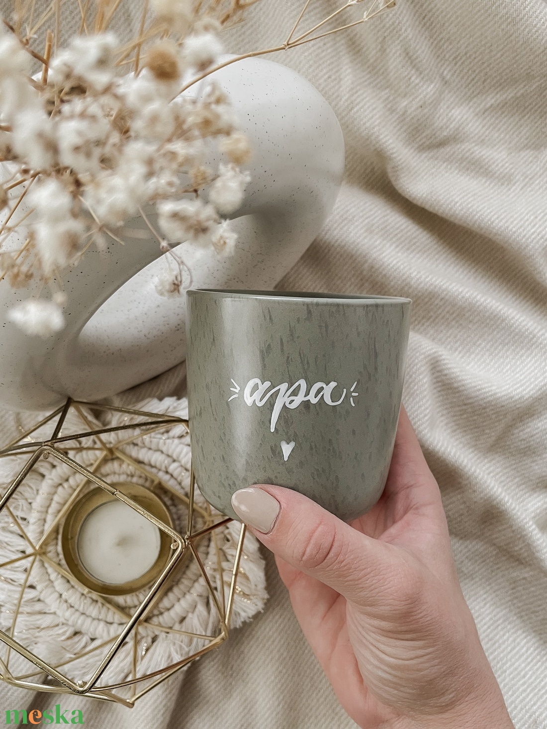 Egyedi feliratú kávés bögrepohár - zöld - otthon & életmód - konyhafelszerelés, tálalás - tálalás - bögre & csésze - Meska.hu