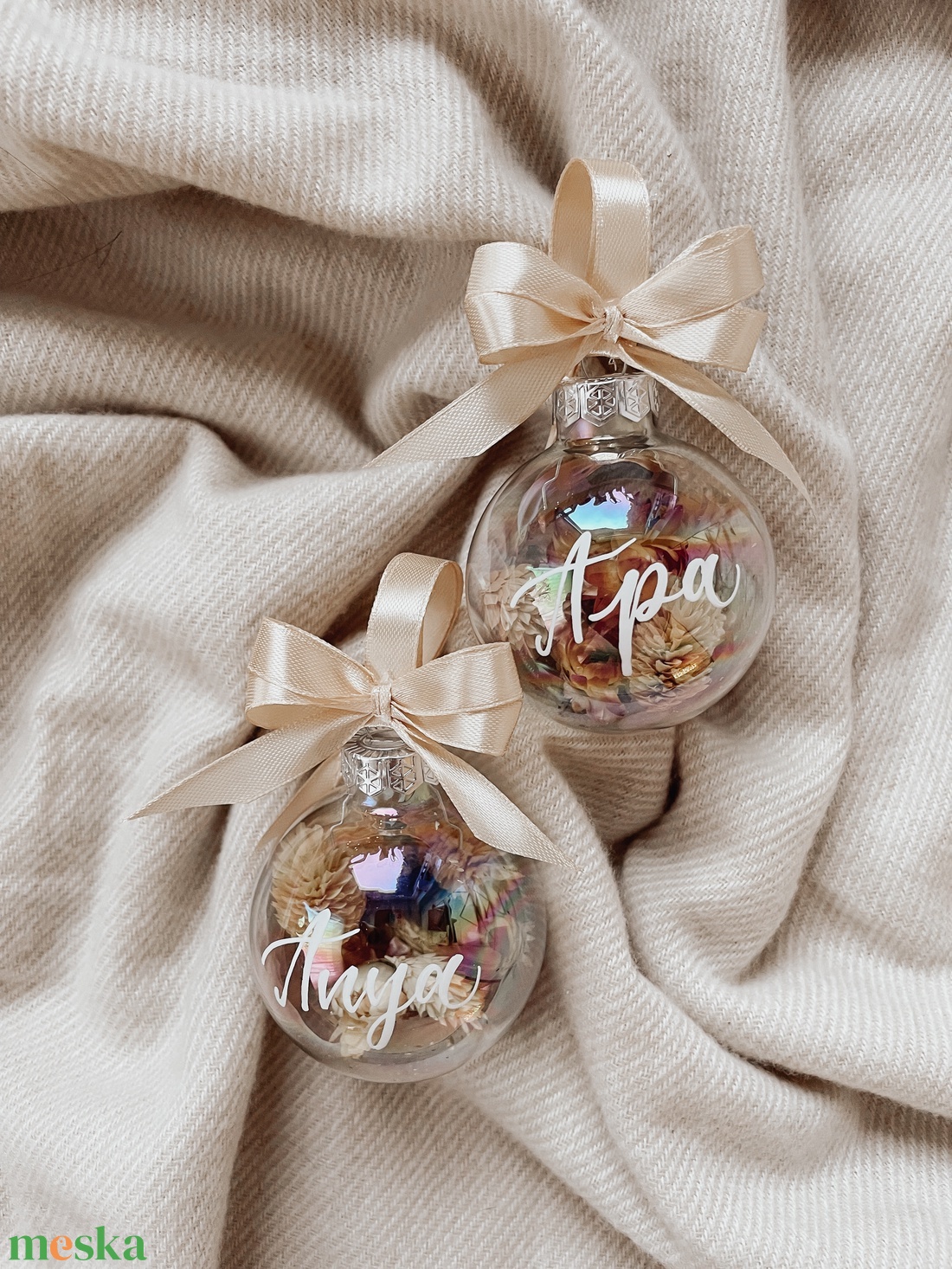 Egyedi feliratú karácsonyi üveggömb - átlátszó - karácsony - karácsonyi lakásdekoráció - karácsonyfadíszek - Meska.hu