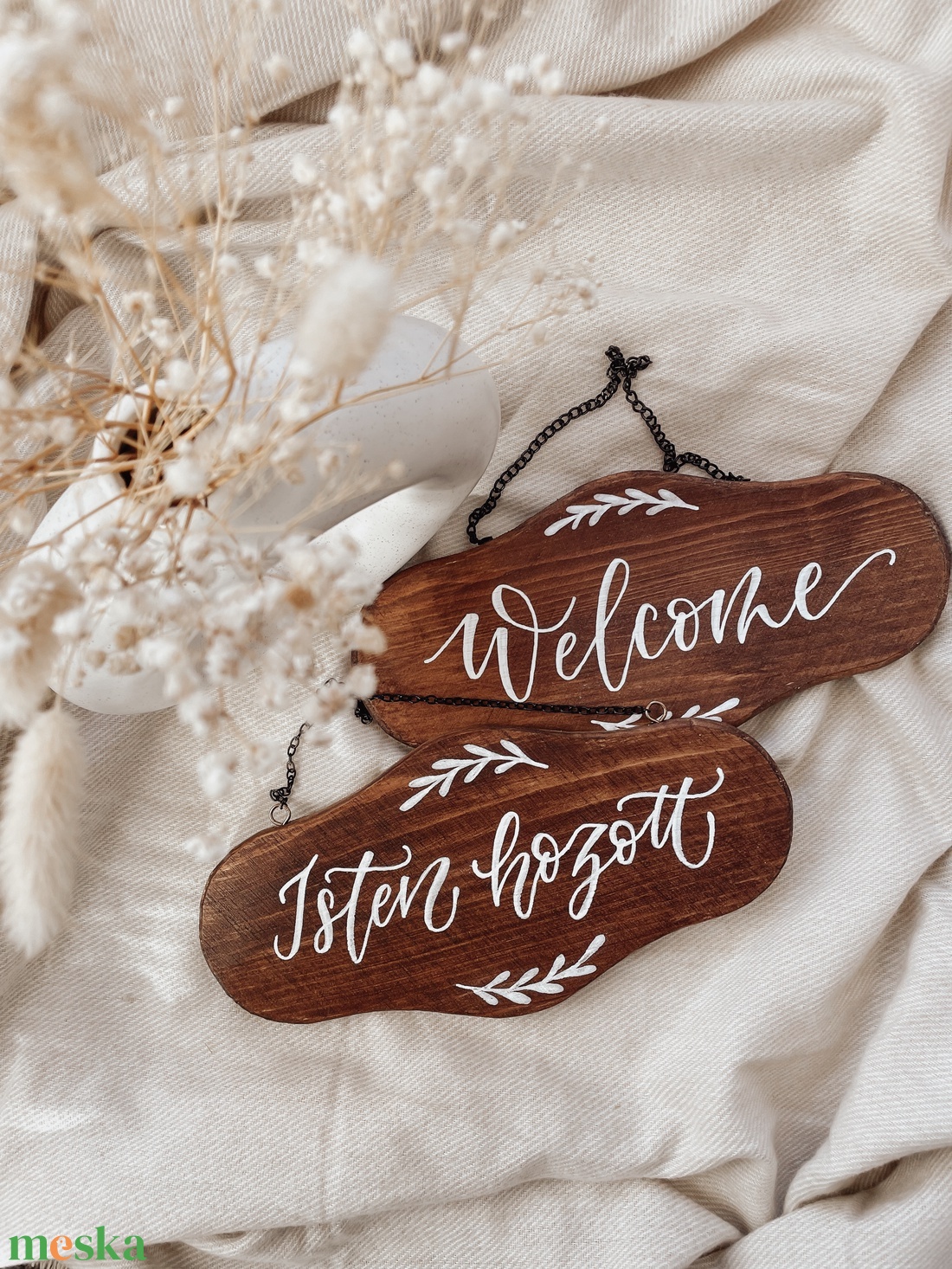 Isten hozott felirat - akasztós - otthon & életmód - dekoráció - ajtó- és ablak dekoráció - ajtótábla - Meska.hu