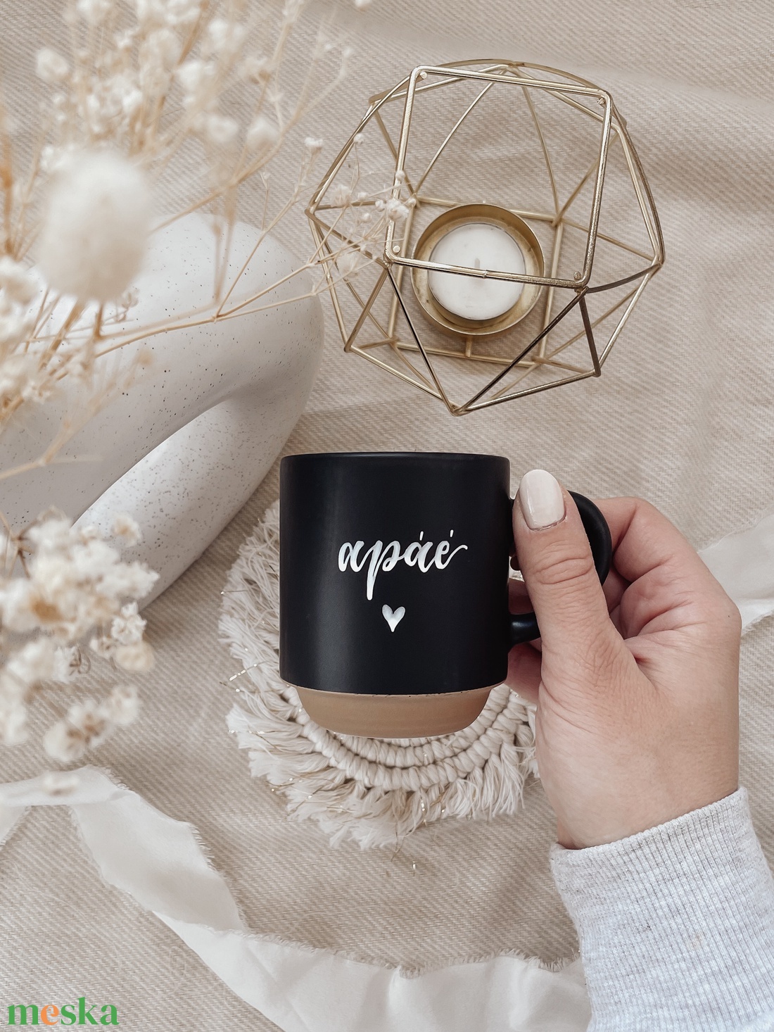Egyedi feliratú kávés csésze - fekete, matt - otthon & életmód - konyhafelszerelés, tálalás - tálalás - bögre & csésze - Meska.hu