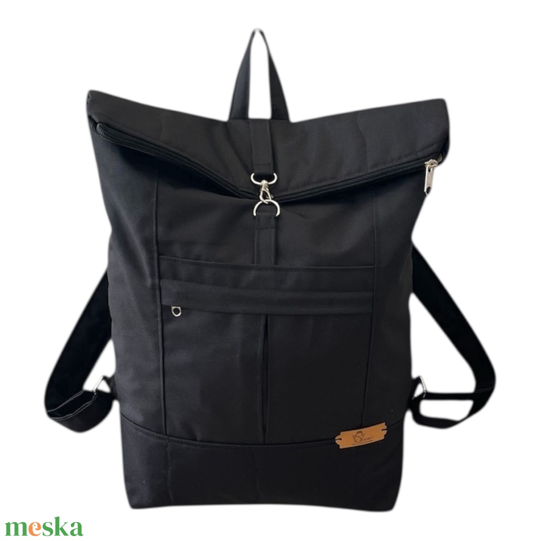 Fekete vízhatlan hátizsák  - táska & tok - laptoptáska, laptop hátizsák - Meska.hu