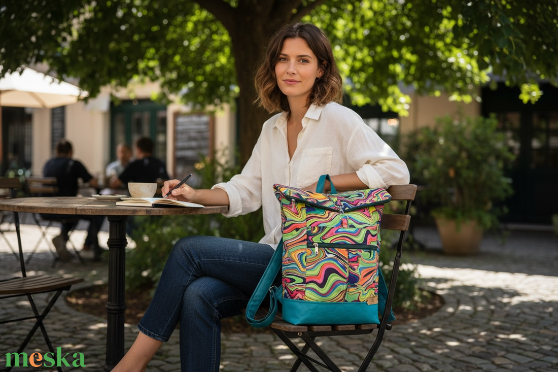 #HSM1 Blaur színes vízhatlan rolltop hátizsák  - táska & tok - laptoptáska, laptop hátizsák - Meska.hu