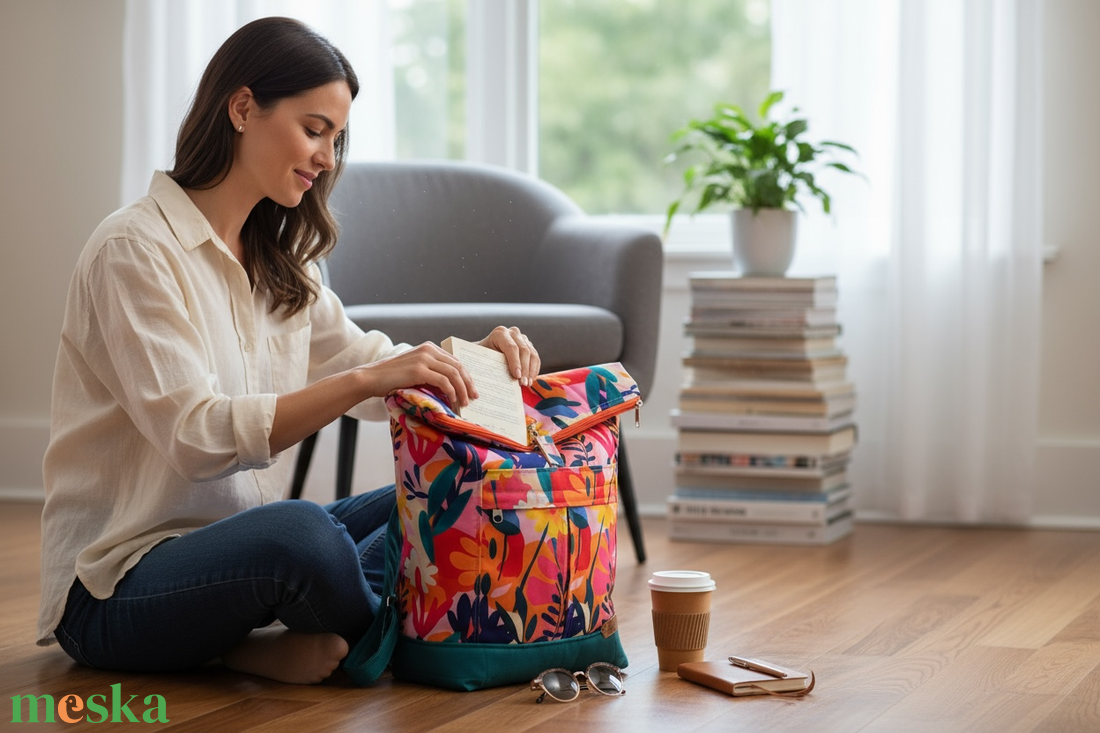 Mintás vízhatlan hátizsák  - táska & tok - laptoptáska, laptop hátizsák - Meska.hu