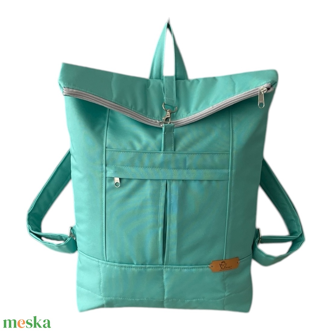 #HME10 Blaur világos türkiz  vízhatlan rolltop hátizsák  - táska & tok - laptoptáska, laptop hátizsák - Meska.hu