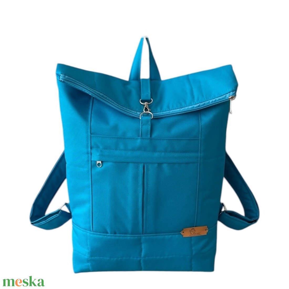 #HME12 Blaur türkizkék vízhatlan rolltop hátizsák  - táska & tok - laptoptáska, laptop hátizsák - Meska.hu