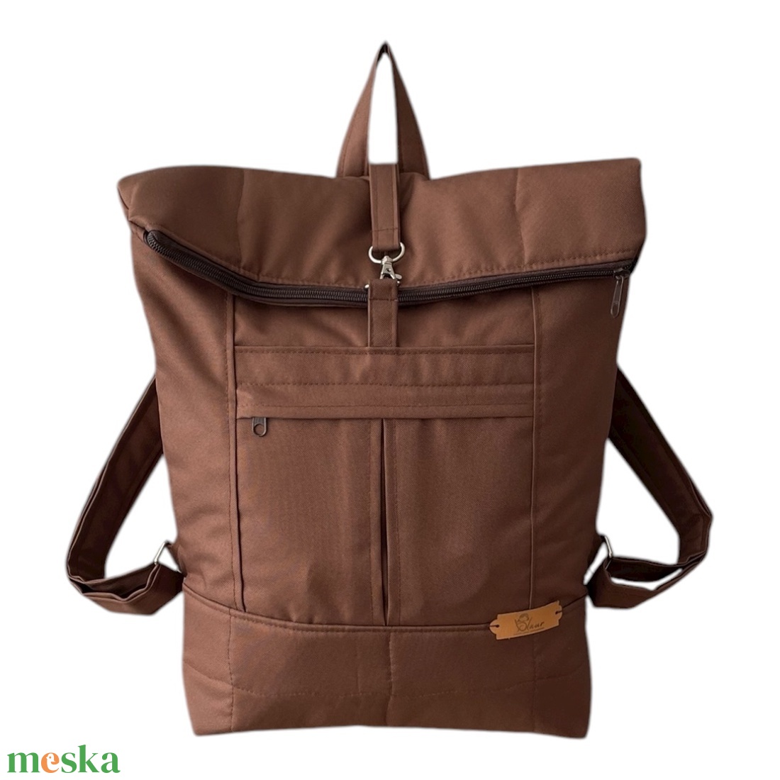 #HME15 Blaur világos barna vízhatlan rolltop hátizsák  - táska & tok - laptoptáska, laptop hátizsák - Meska.hu