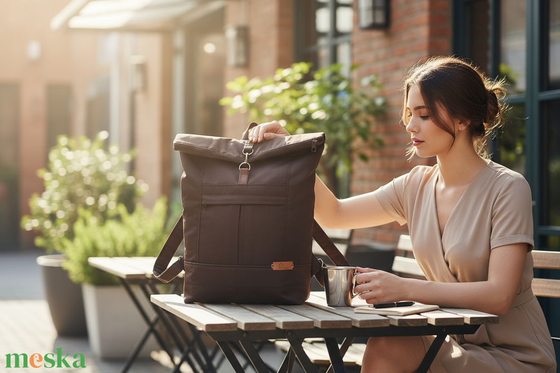 #HME16 Blaur barna vízhatlan rolltop hátizsák  - táska & tok - laptoptáska, laptop hátizsák - Meska.hu