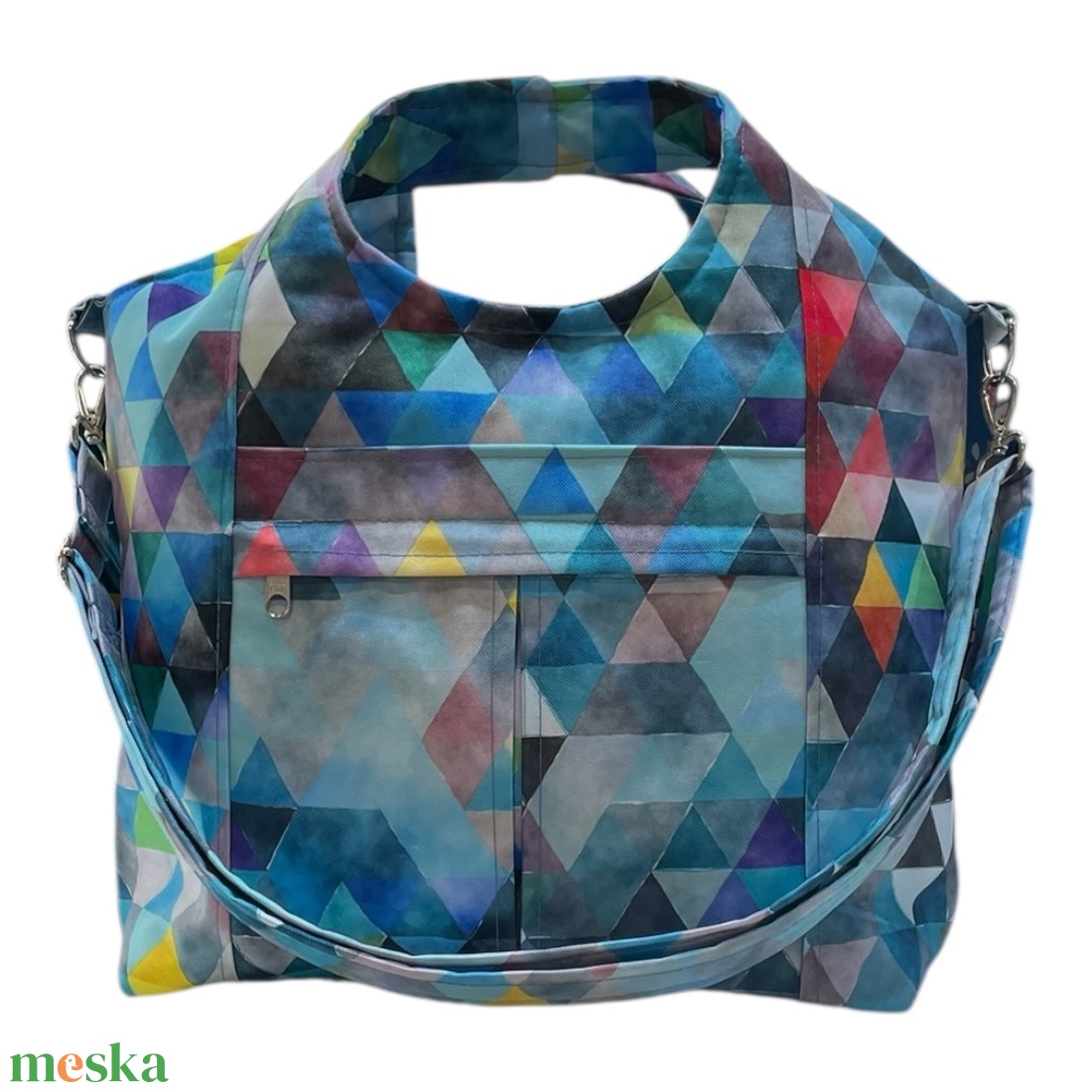 TG3 Blaur - türkiz geometriai mintás válltáska / kézitáska #TG2 - táska & tok - kézitáska & válltáska - válltáska - Meska.hu