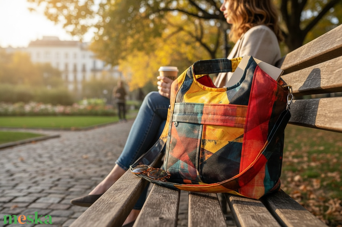 TM1 Blaur - Színes piros kék sárga színű válltáska / kézitáska #TG2 - táska & tok - kézitáska & válltáska - válltáska - Meska.hu